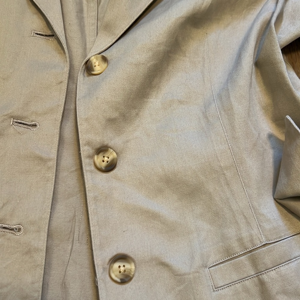 HAROLD’S Women’s Size 8 Tan Three Button Blazer 100% Cotton - Picture 3 of 12